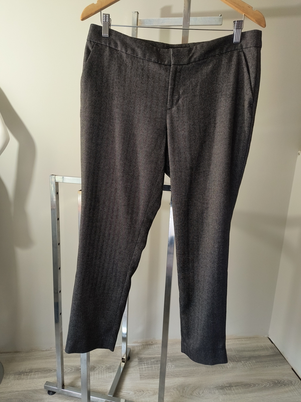 Banana Republic Ryan Fit Herringbone Tailored Trousers - Size 8